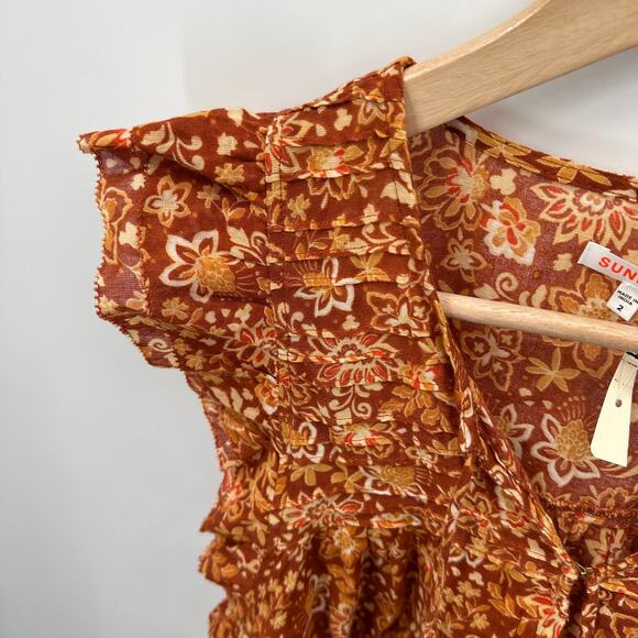 SUNDRY NWT Evereve Sienna Flutter Sleeve Blouse // 2 M - Picture 7 of 13